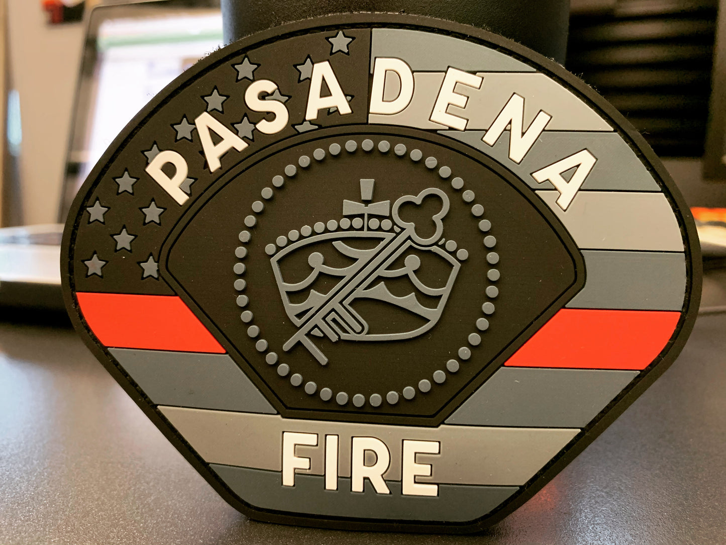 Pasadena Fire Thin Red Line PVC Patch