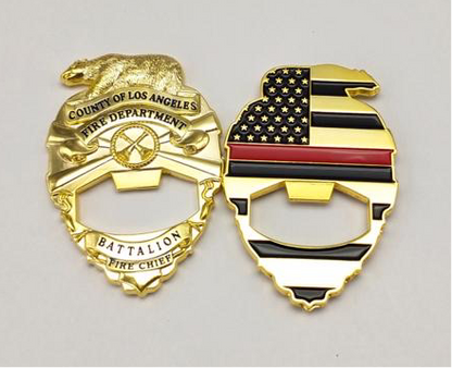 LACoFD Badge Bottle Opener