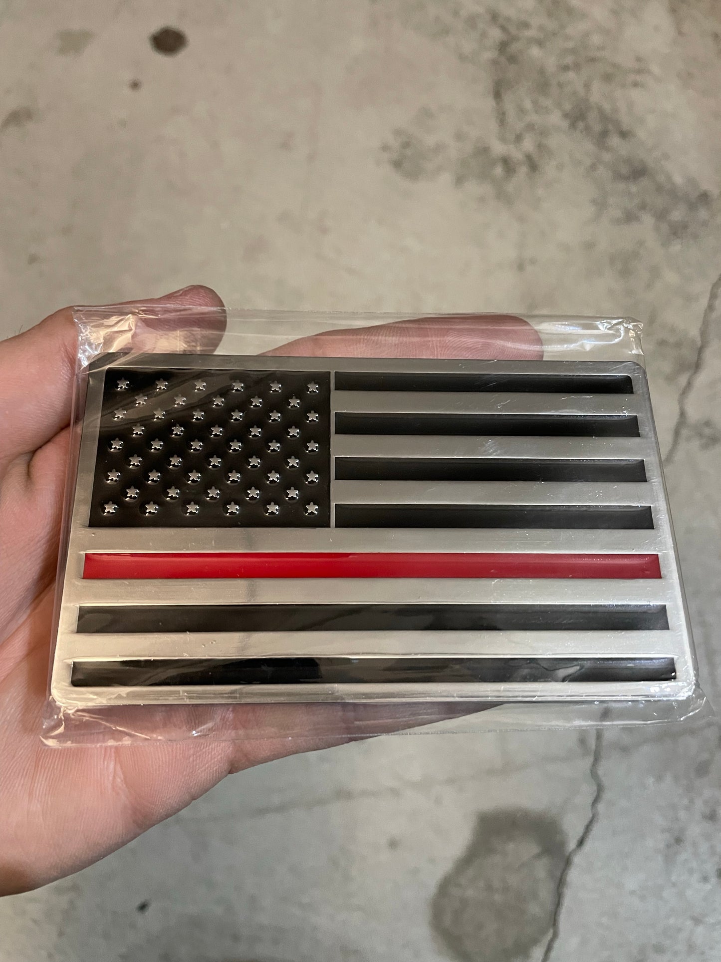 Thin Red Line Flag Vehicle Emblem